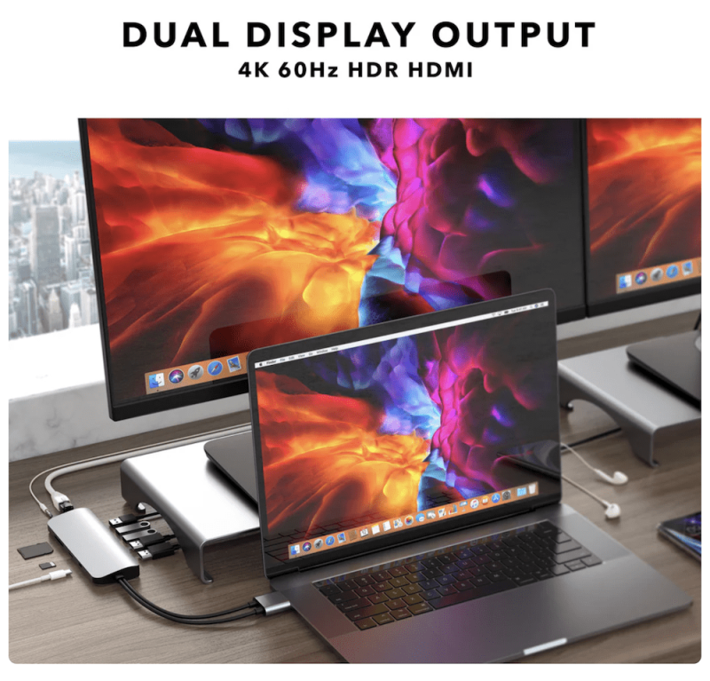 Hyper - Viper 10-Port USB-C Hub Dock for Apple MacBook Pro & MacBook Air HD392-GRAY - Image 8